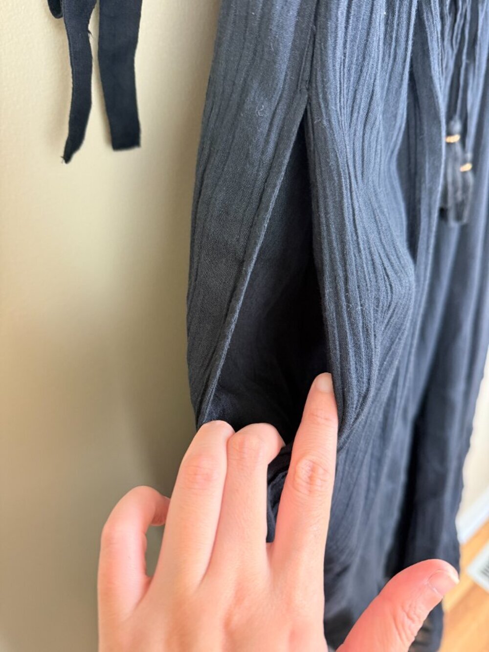 Free People Let's Be Friends black midi dress with a back cutout and puff sleeve - Picture 7 of 16